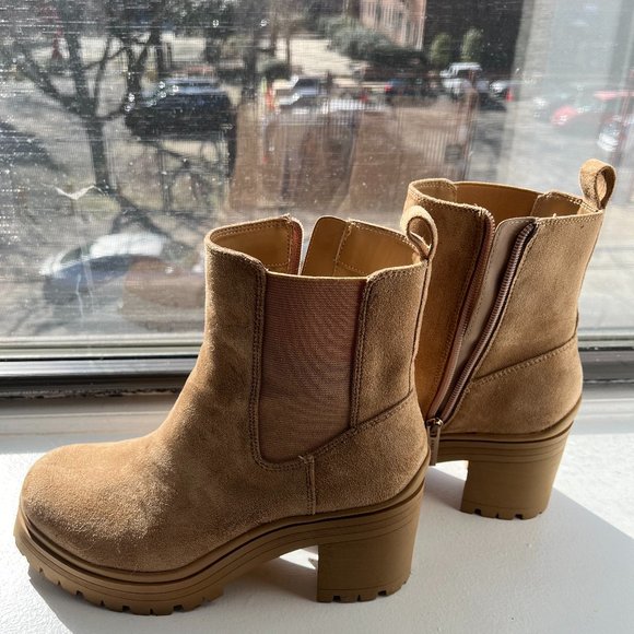 Anne Klein Zion Boot -- Taupe Suede - Picture 1 of 3